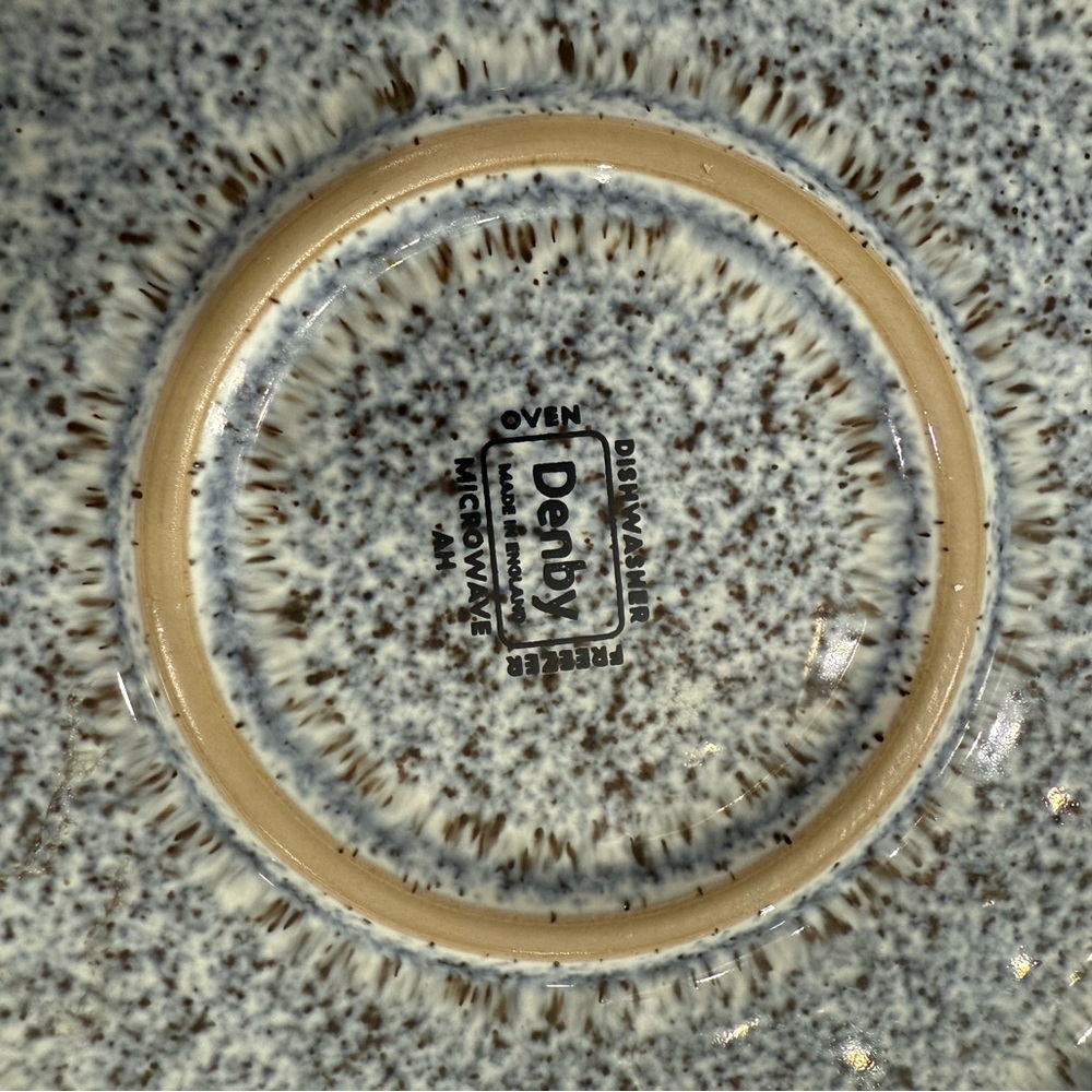 ❤️SOLD❤️ NEW Set of 4 Denby Halo Speckle Made In England Dinner and Salad Plates - Picture 4 of 5